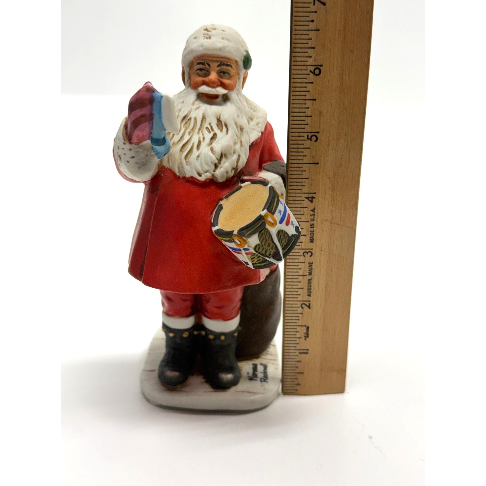 Vintage Norman Rockwell Santa Figurine A Drum For Tommy Dave Grossman 1976