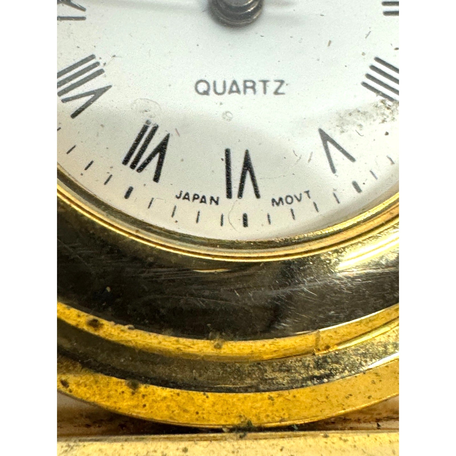 Vintage Cenere Miniature Brass Clock