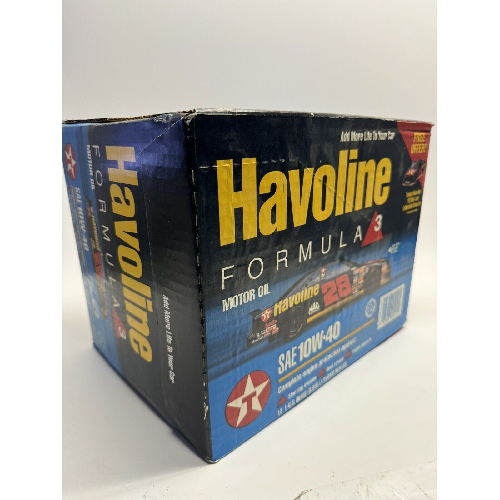 VINTAGE FACTORY SEALED BOX 12 Chevron Havoline SAE 10W-40 Motor Oil, 1 Quart USA