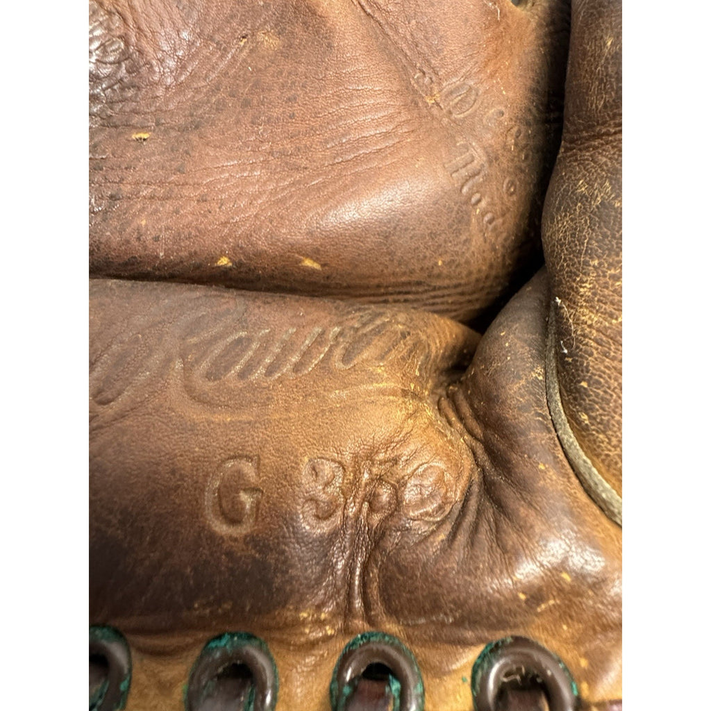 VINTAGE 1940's Rawlings G350 Kirby "Hig" Higbe Floating Heel Leather Glove LH