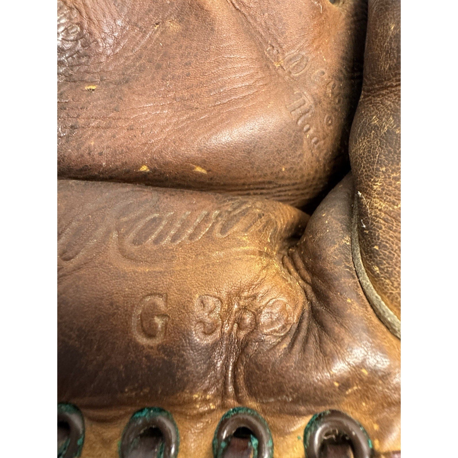 VINTAGE 1940's Rawlings G350 Kirby "Hig" Higbe Floating Heel Leather Glove LH