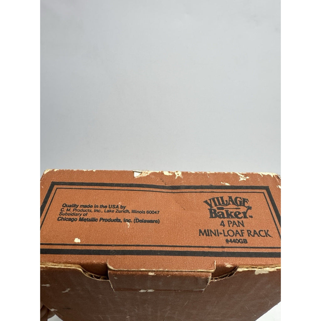 Vintage SEALED PACKAGE Village Baker Four Mini-Loaf Rack No. 440GB Made in USA