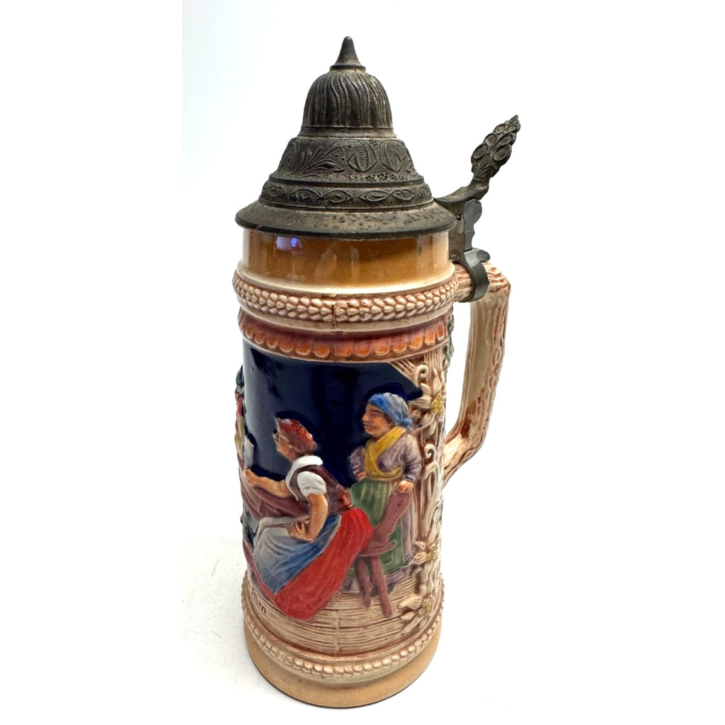 Vintage Gerz German Stein "Aufder Alm" "A.Madel Beim Bier, 1st Mein Plasier"