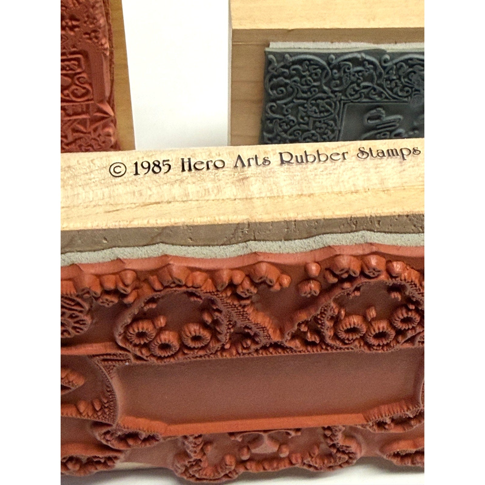 VTG Rubber Stamp Lot (3): Hero Arts Bear, Stampendous "Warmest Wishes", Floral