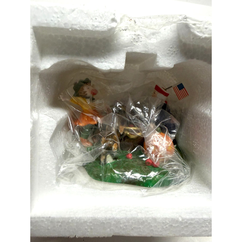 VTG NEW Dept 56 Bobbing For Apples 55185 Halloween Snow Village Ceramic Figurine
