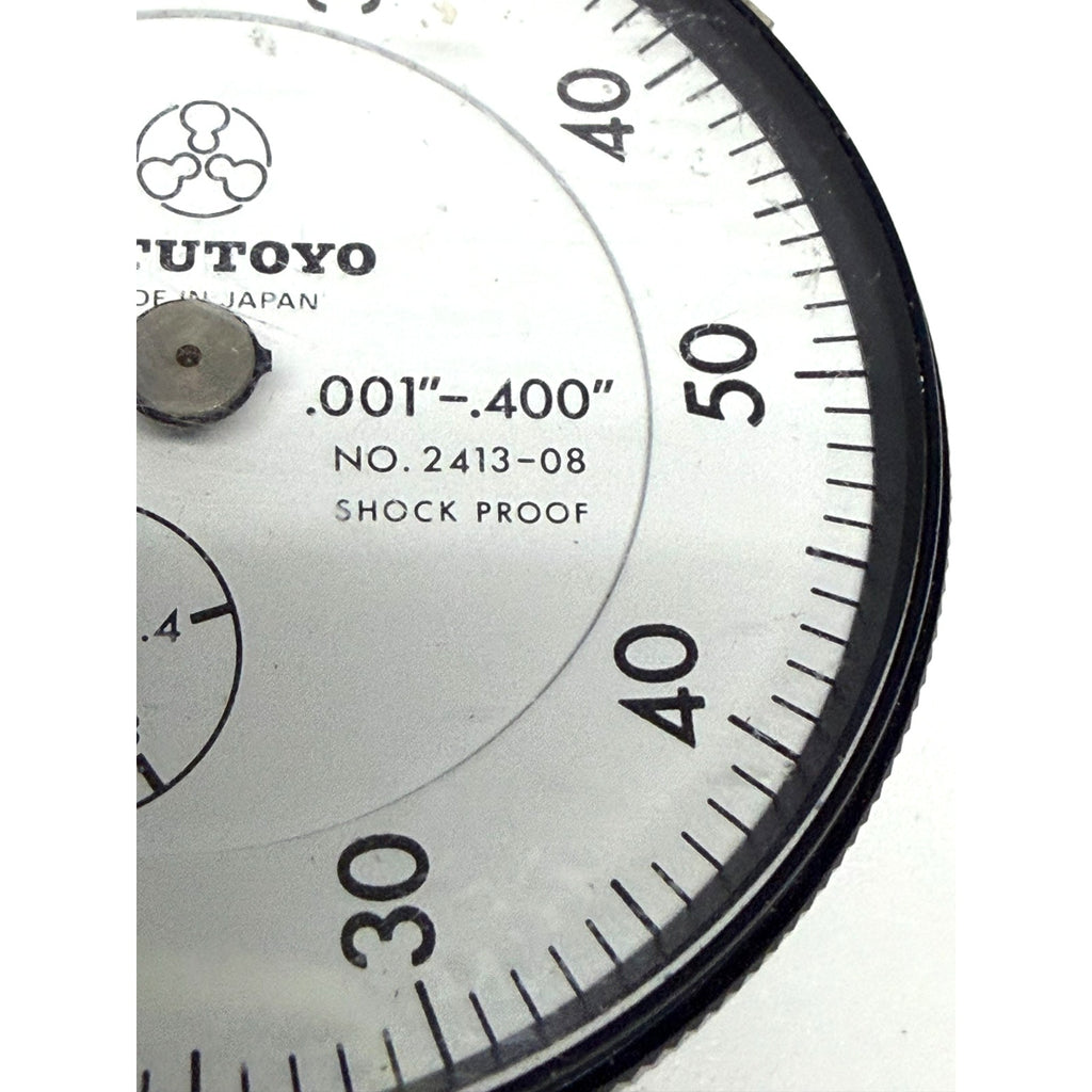 Vintage Mitutoyo 2413-08 Dial Indicator .001"-.400" Balanced Scale Shock Proof