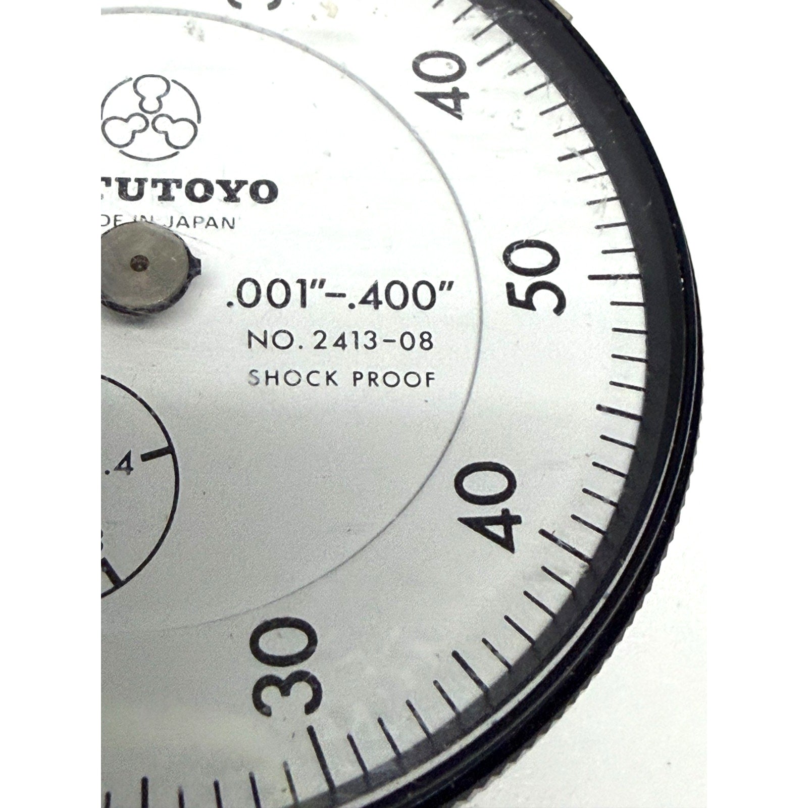 Vintage Mitutoyo 2413-08 Dial Indicator .001"-.400" Balanced Scale Shock Proof