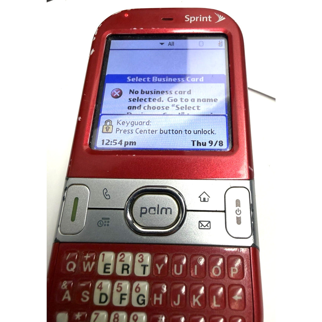 VINTAGE Palm Centro Red Sprint Cellular Phone PTR690HKR Hold Charge - WORKS!