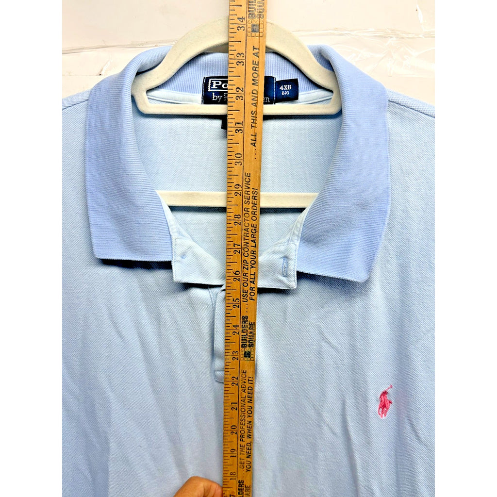 POLO Ralph Lauren Men's 4XB Big Classic Fit Short Sleeve Polo Shirt Light Blue