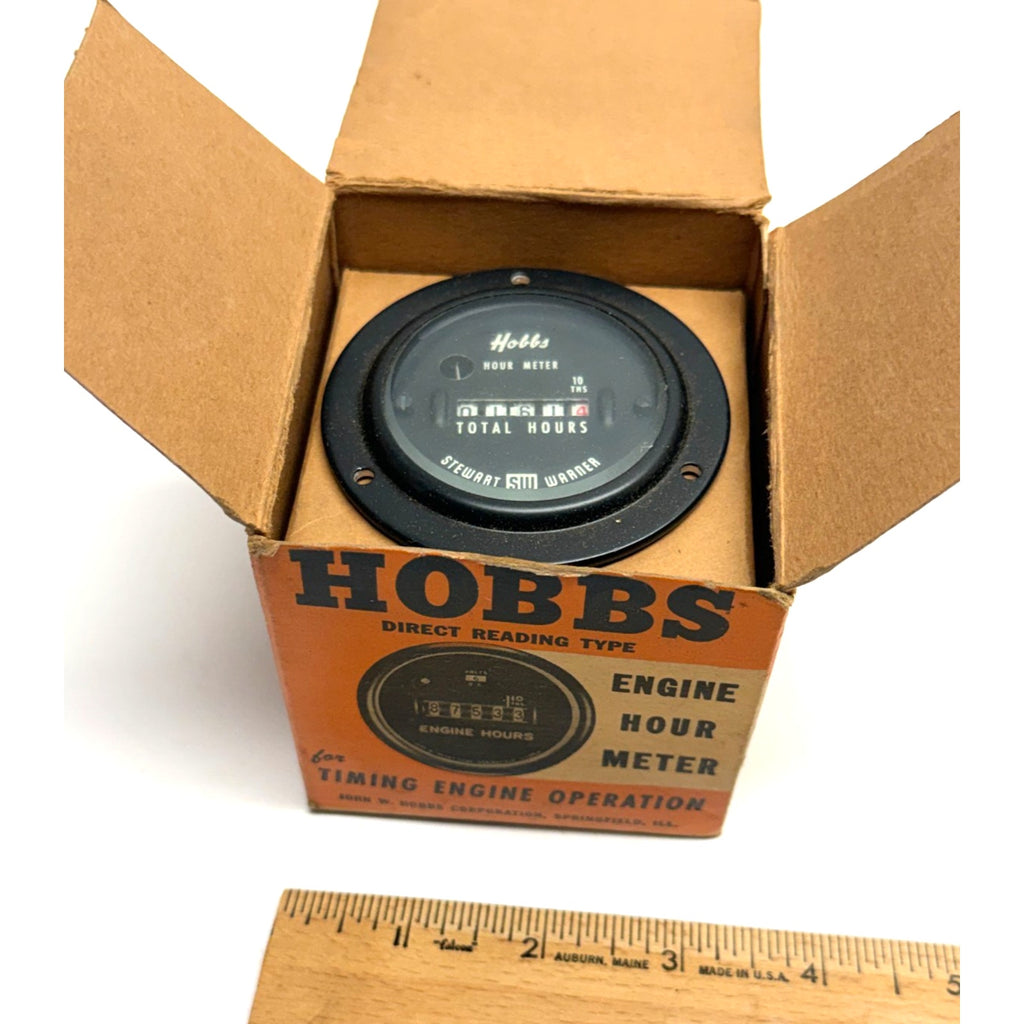 Vintage John W Hobbs Stewart Warner Engine Hour Meter MI-962-1 Volts 24