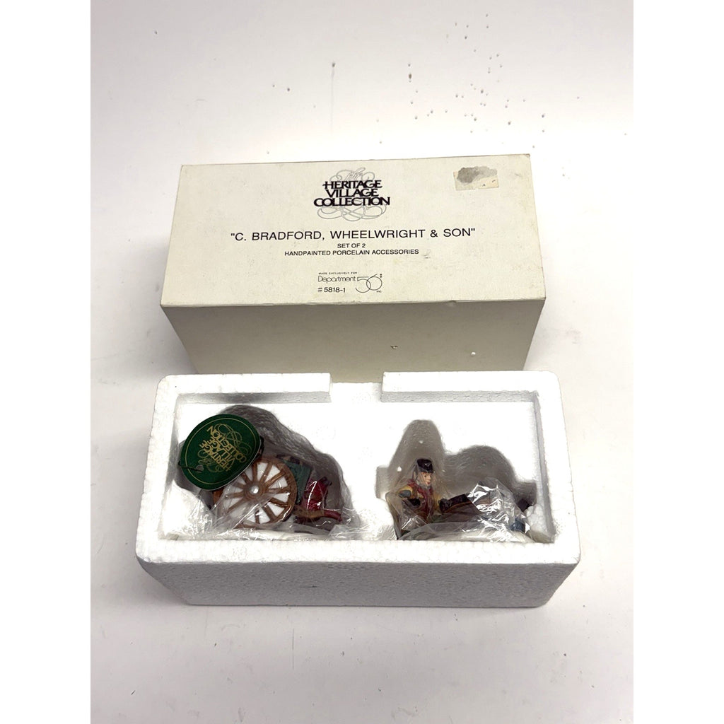 Vintage Sealed Dept 56 Heritage Village" C. BRADFORD, WHEELWRIGHT & SON "5818-1