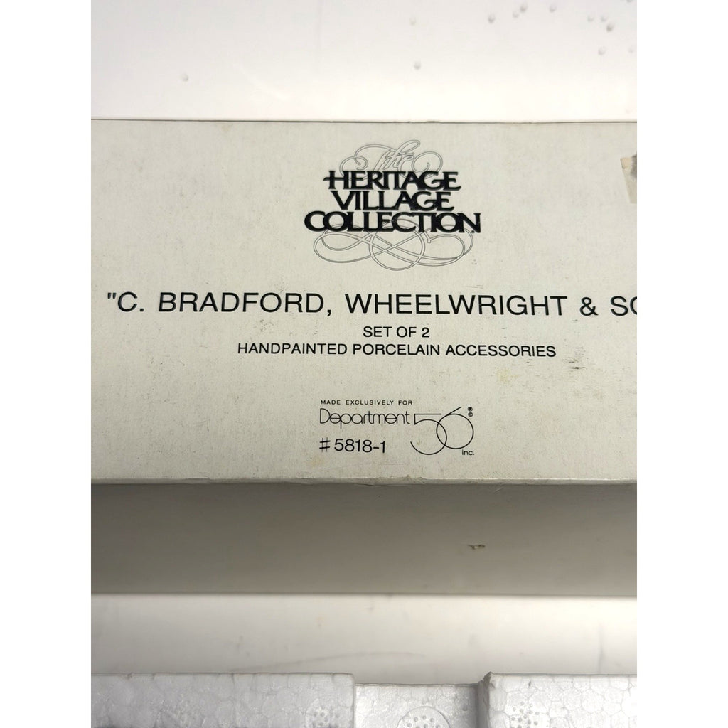 Vintage Sealed Dept 56 Heritage Village" C. BRADFORD, WHEELWRIGHT & SON "5818-1