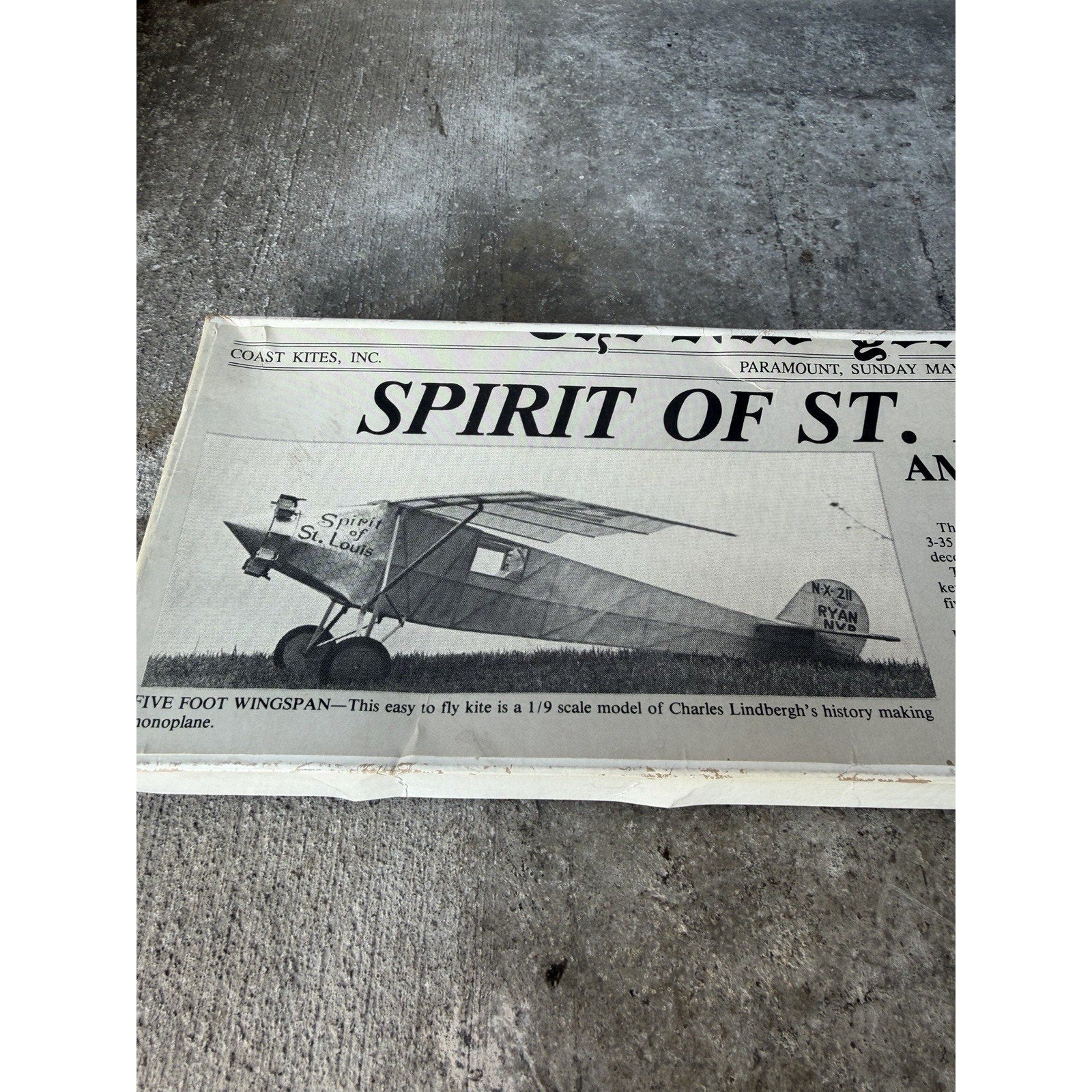 VINTAGE FACTORY SEALED 1970’s Spirit of St. Louis Kite Kit #203