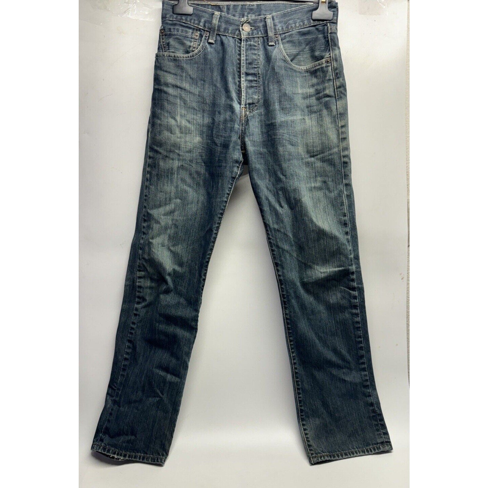 Levis 501 xx Mens 28x30 Dark Blue Denim Straight Button Fly Made In Egypt