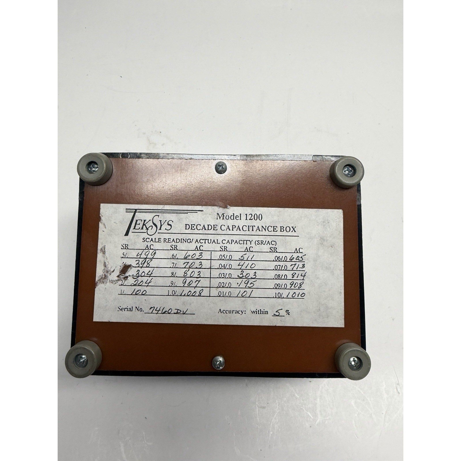 VTG Microfarads Decade Capacitor CP83596-00 Decade Capacitance Box Model 1200