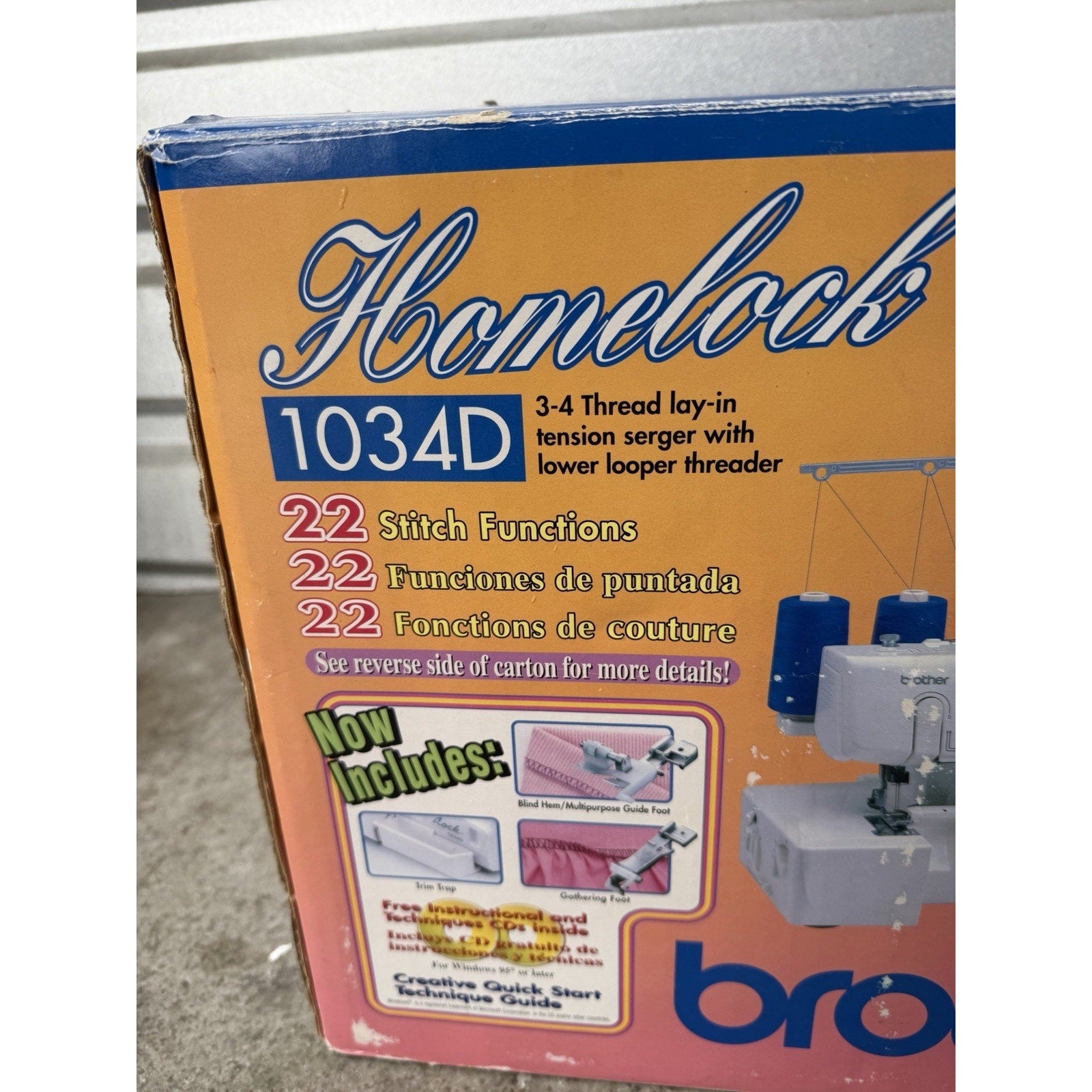 VINTAGE SEALED Brother 1034D 3/4 Lay-In Thread Sewing Serger Overlock Machine