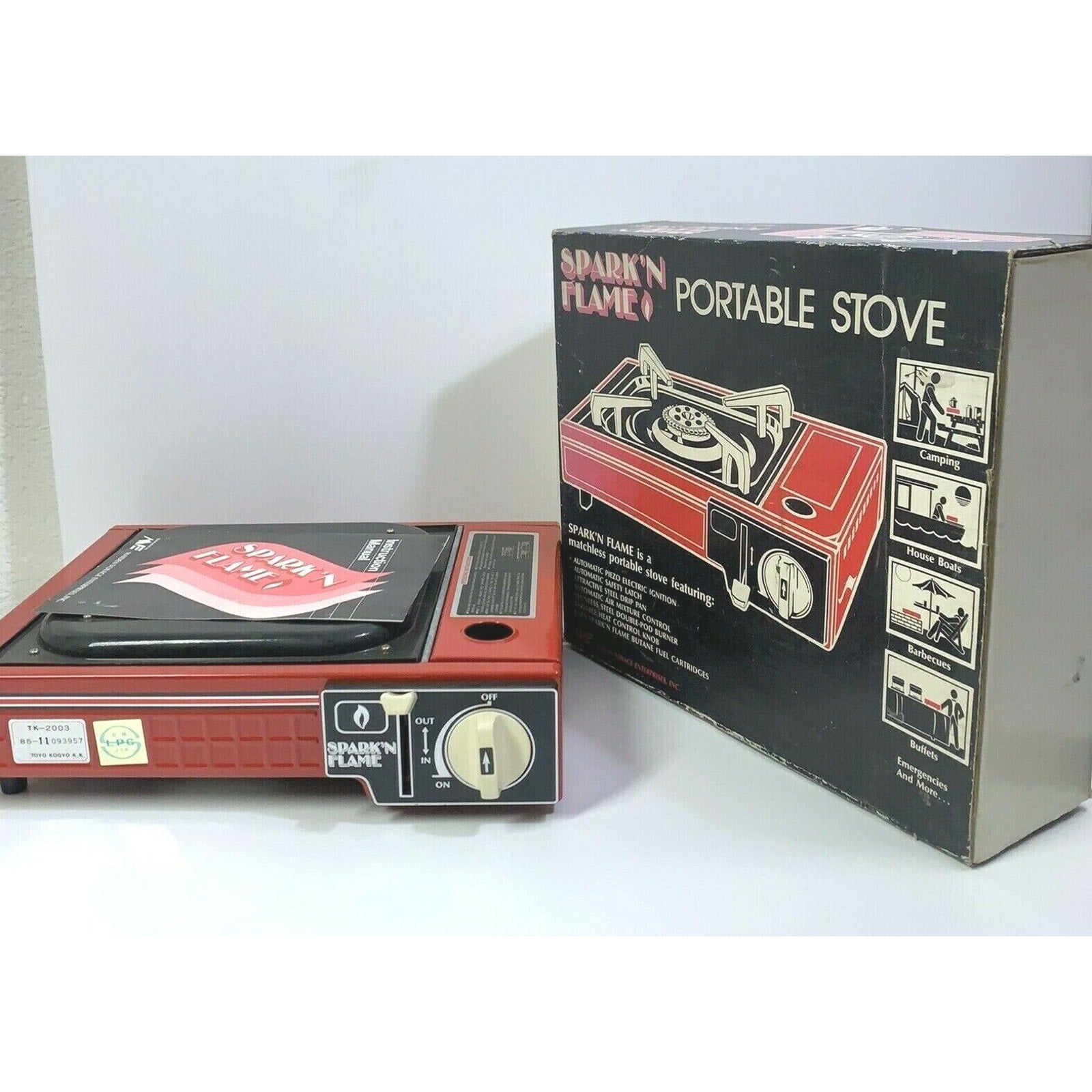VINTAGE BRAND NEW Spark'n Flame Portable Gas Stove w/ Original Box