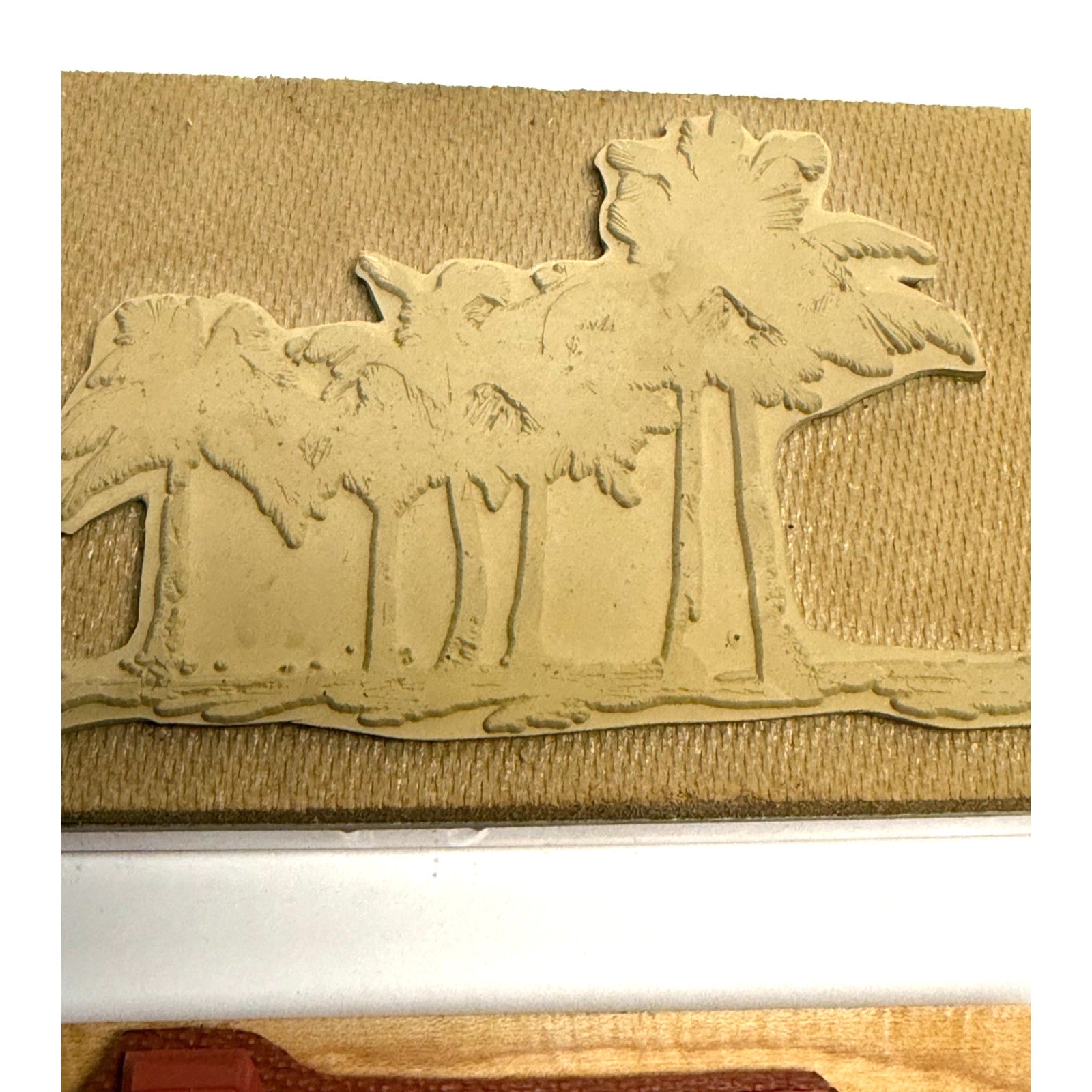 Vintage Lot Of 3 Wood Mounted Rubber Stamp Crafting