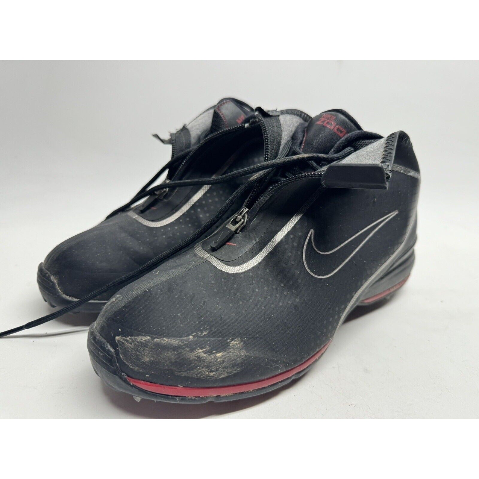 Nike Zoom Brandon Mens Sz 7.5 Black Golf Shoes Lace Zip Closure 379208-006
