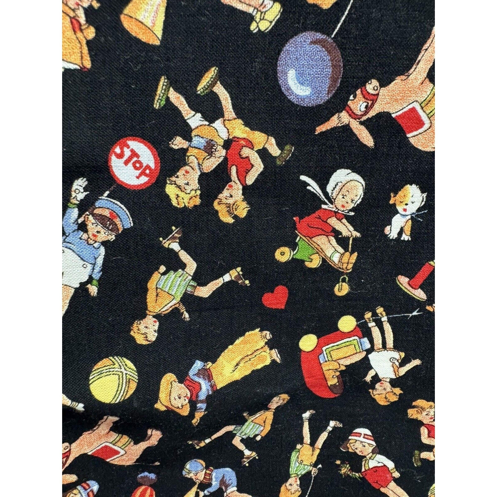VINTAGE NEW Michael Miller C-221 Quilting Fabric 45"X18" Kids Donkies Baloons