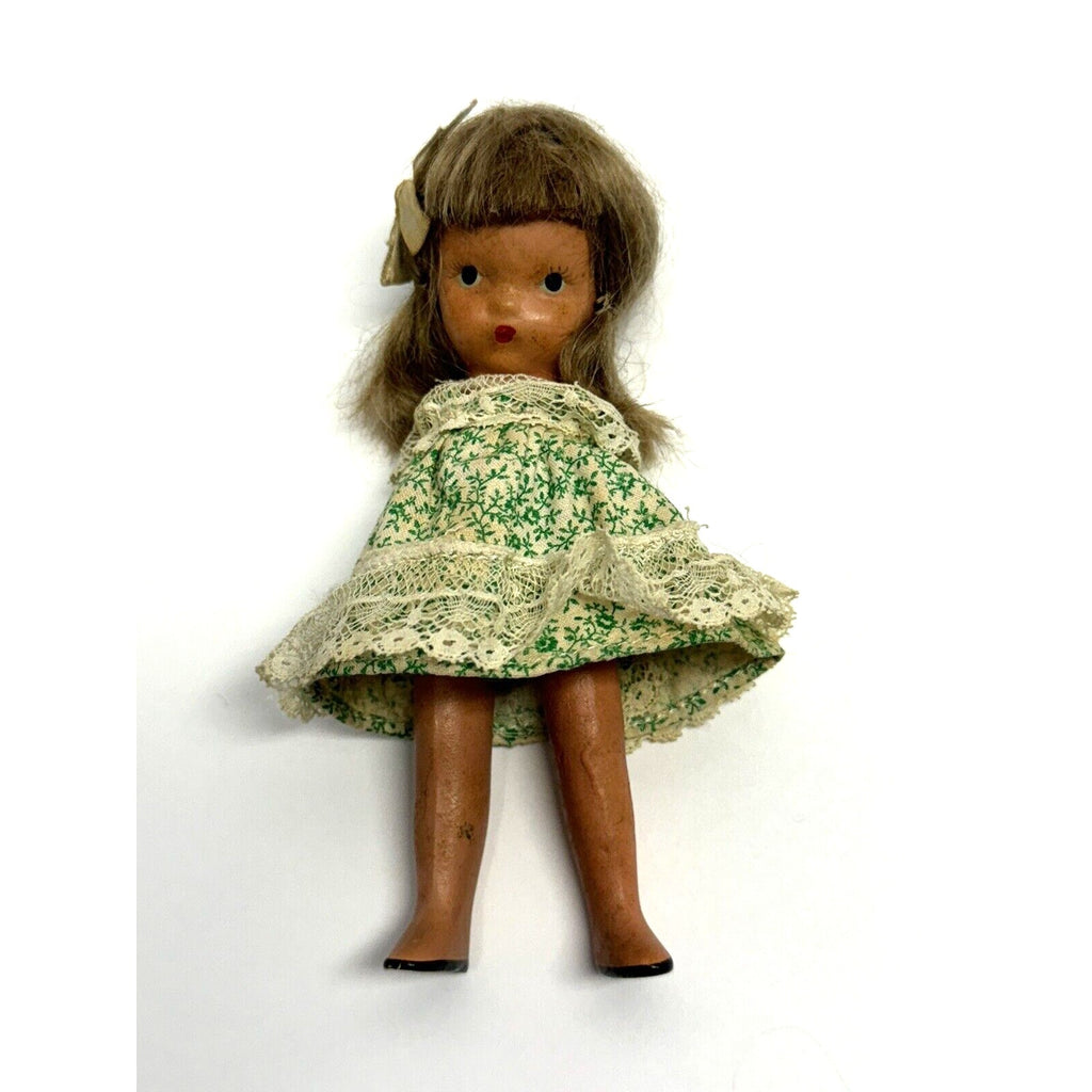 Vintage NANCY ANN STORYBOOK 5 1/2" Jointed Bisque Girl Doll No Arms