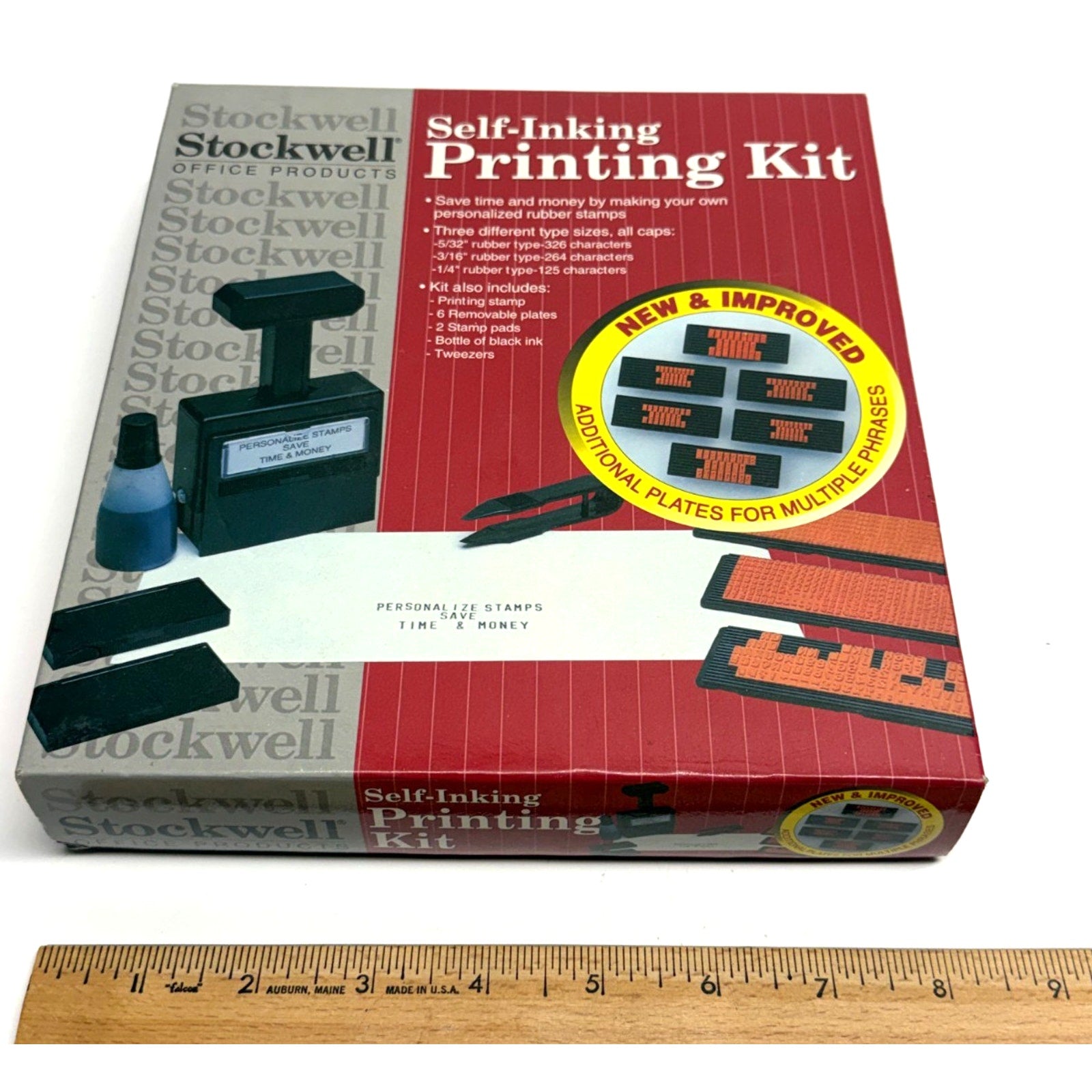 Vintage NOS Stockwell Self-Inking Printing Kit