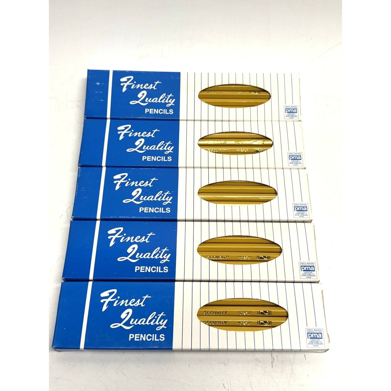 Lot of 5 VINTAGE Bonded Lead Tipped Hexagon Pencils PMA Certified D4236 Made USA