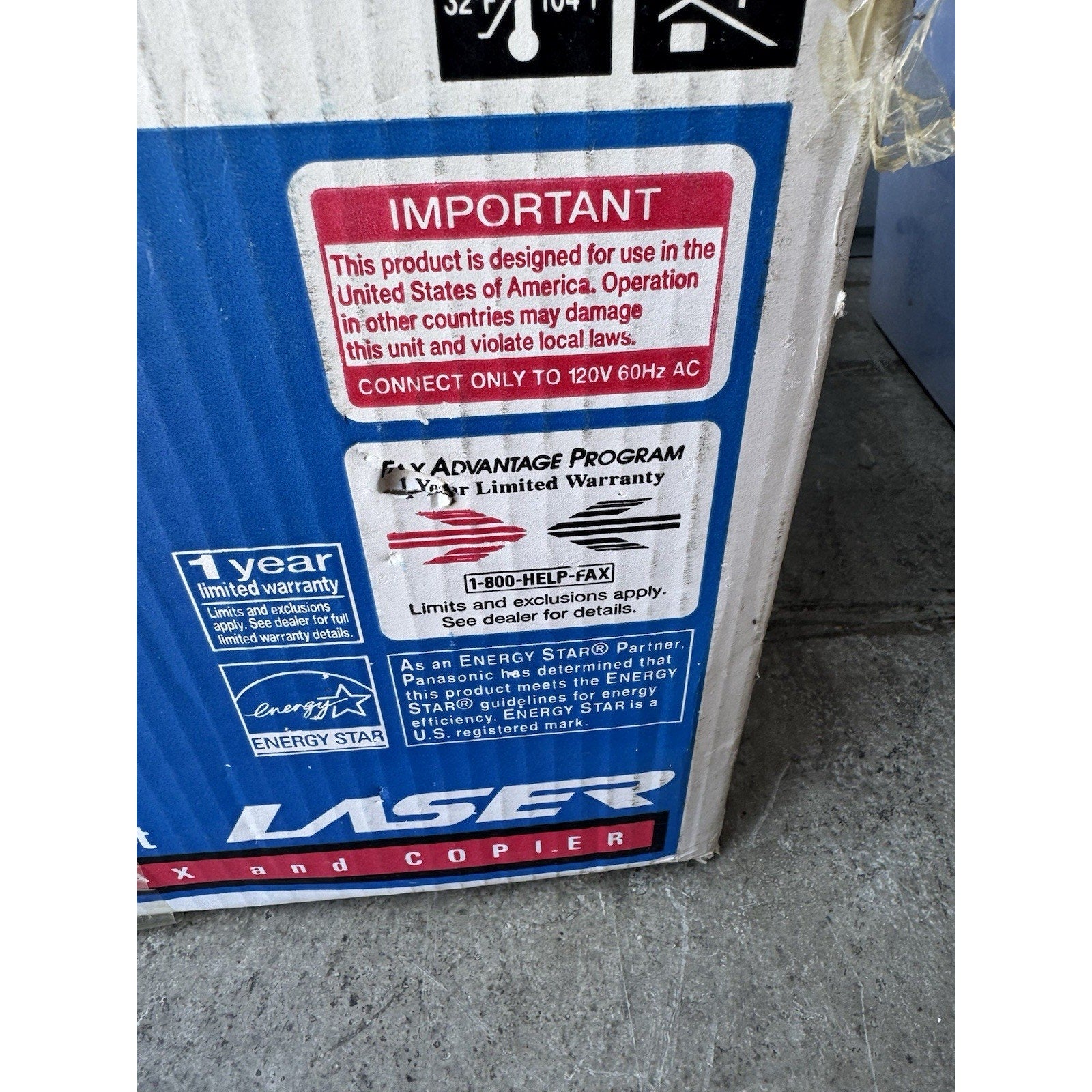 VINTAGE SEALED PACKAGE Panasonic KX-FL511 High Speed Laser Fax/Copier Machine