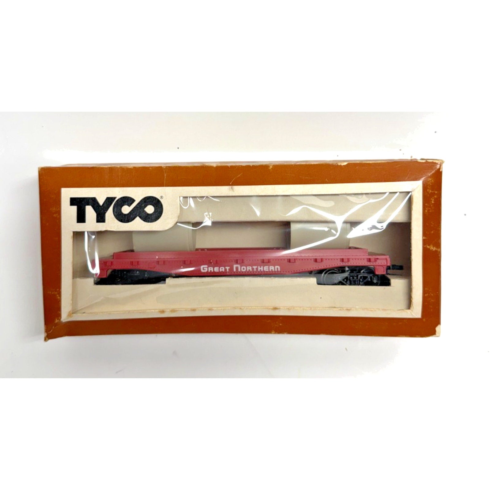 Vintage HO Scale 342-D TYCO Great Northern GN Skid Flat w/ Culverts