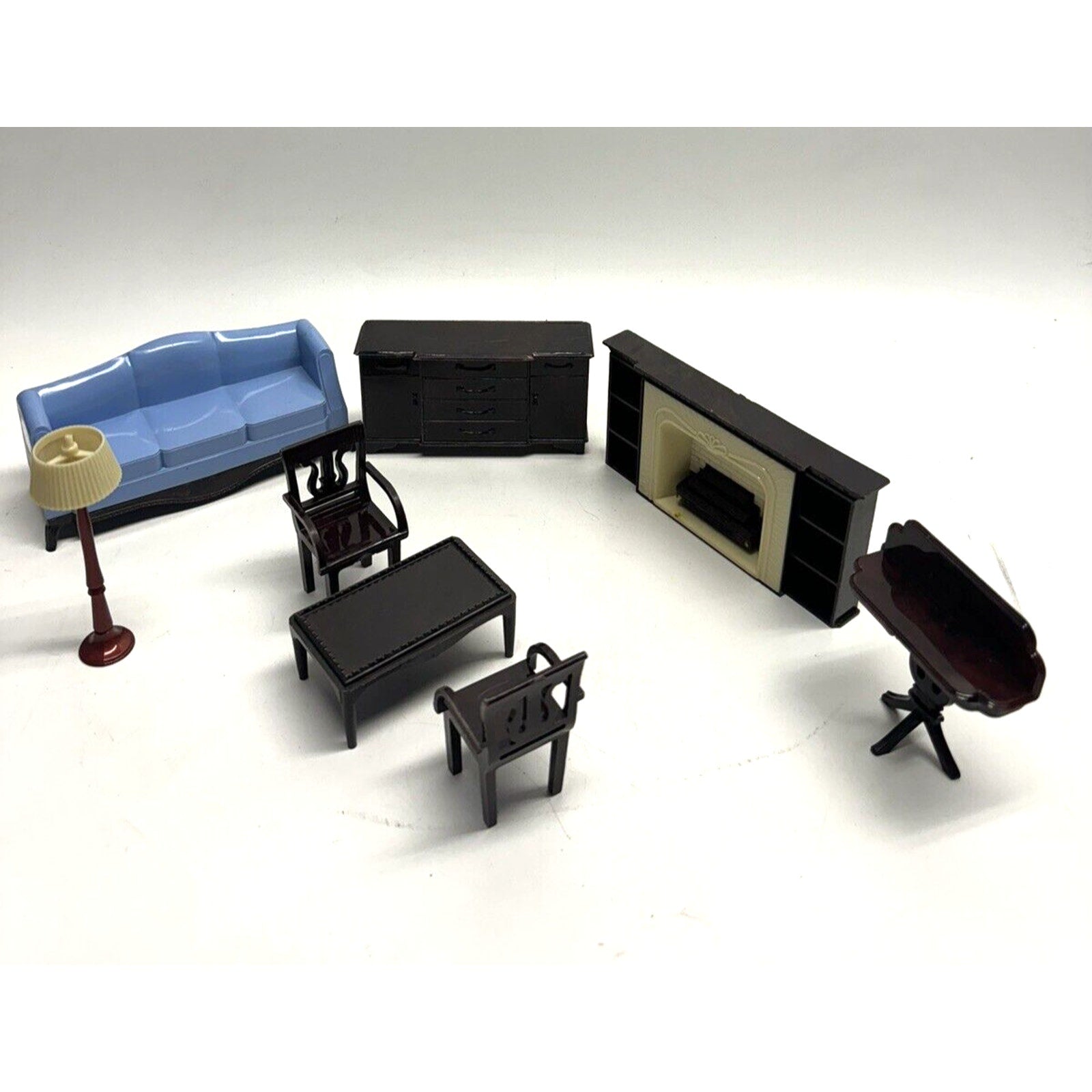 Vintage A Plasco Toy Lot Dollhouse Furniture Dining Living Miniatures USA MADE