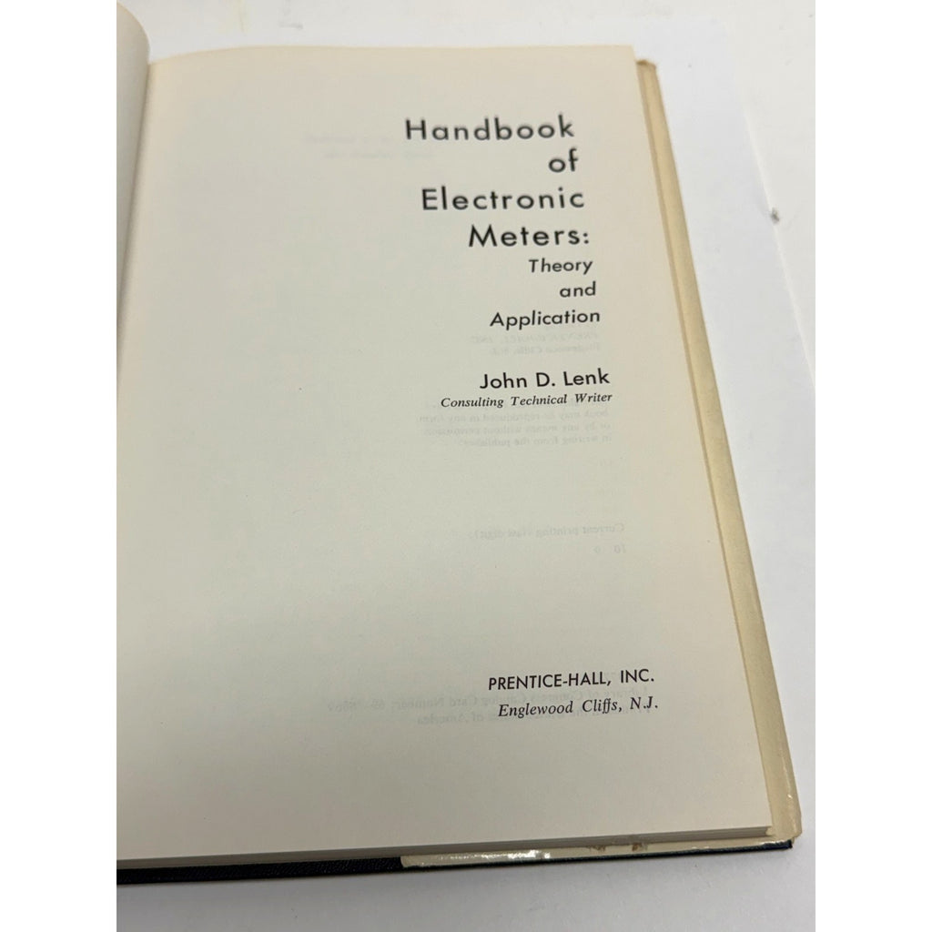 Vintage Handbook of Electronic Meters Theory and Application John D. Lenk HC