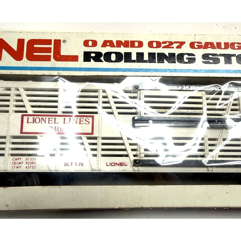 Vintage NOS Lionel 6-9408 O Gauge Circus Stock/Animal Car #9408