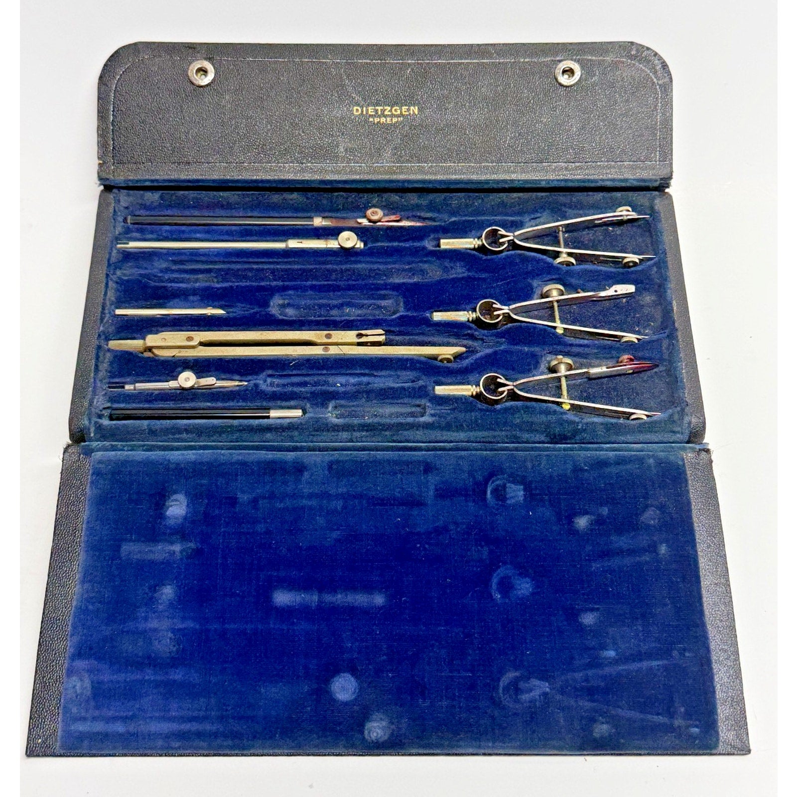 Vintage Dietzgen PREP Drafting Tool Set - Drawing Instruments w/ Case - 9pc
