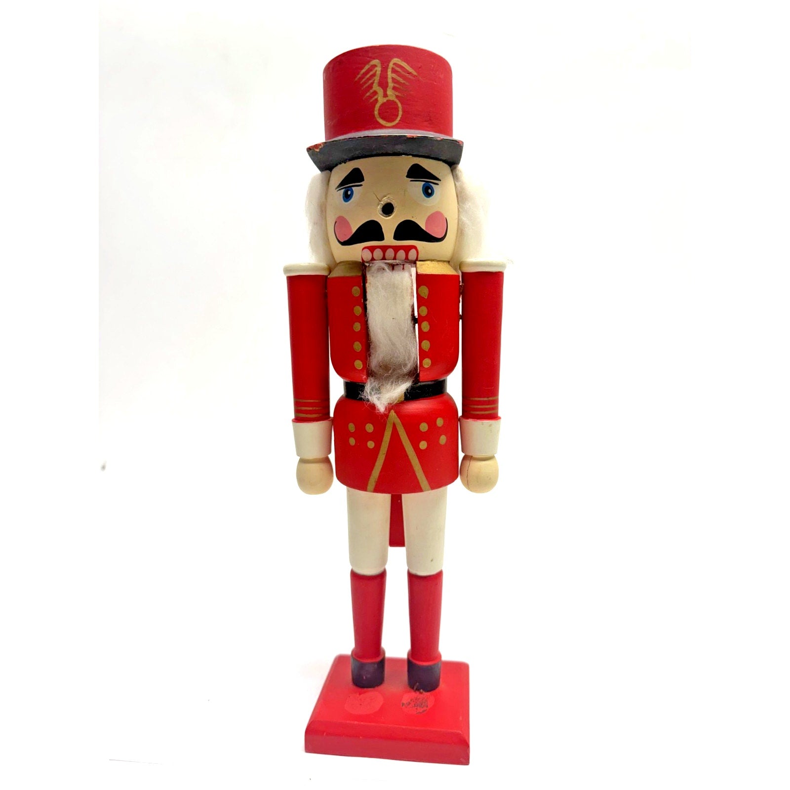 Vintage 13" Wooden Nutcracker Soldier Hand Painted Christmas Holiday Decor IOB