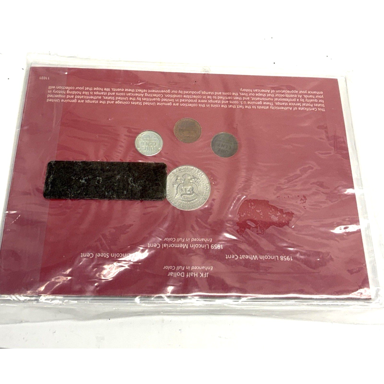 VTG NOS 1980 Strange But True Lincoln Kennedy Coin And Stamp Lot Panel JFK Half