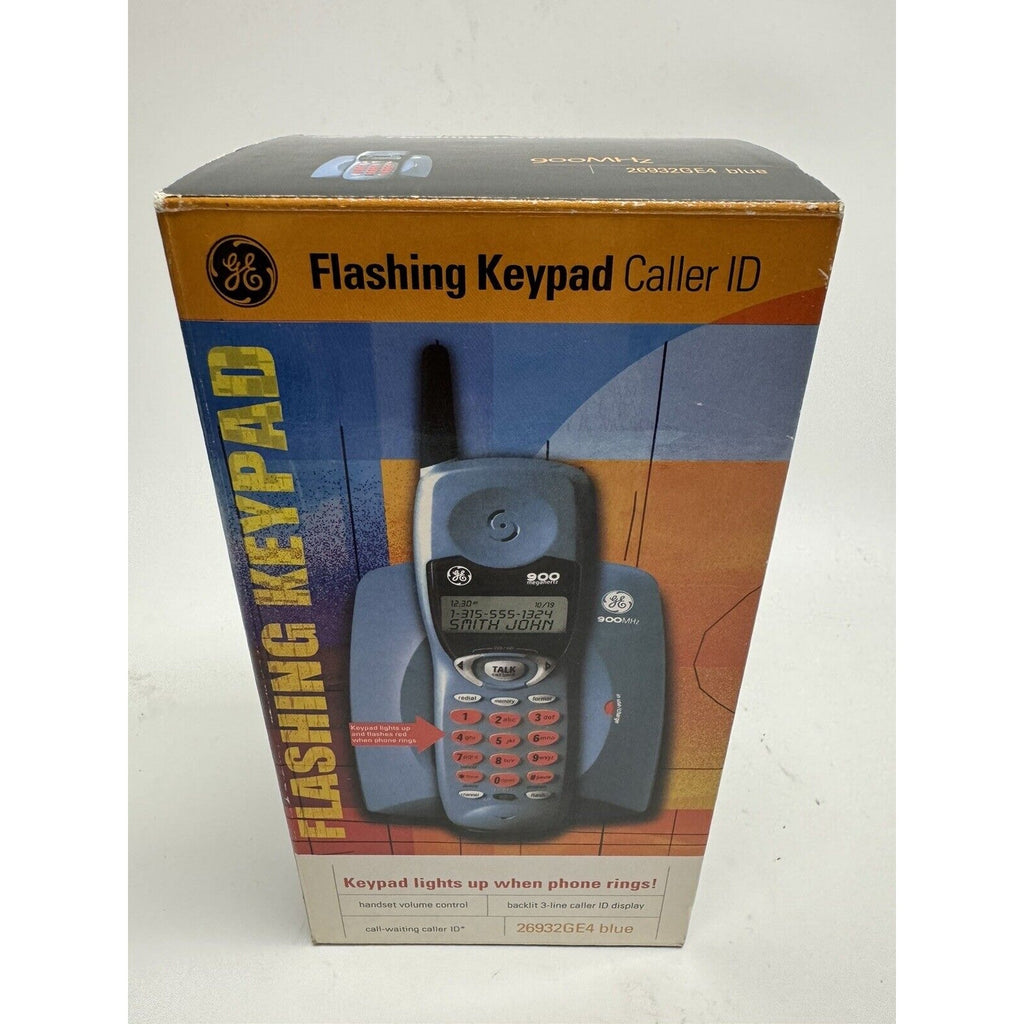SEALED NEW GE 26932GE4 Cordless Telephone - Flashing Keypad Caller ID - Blue