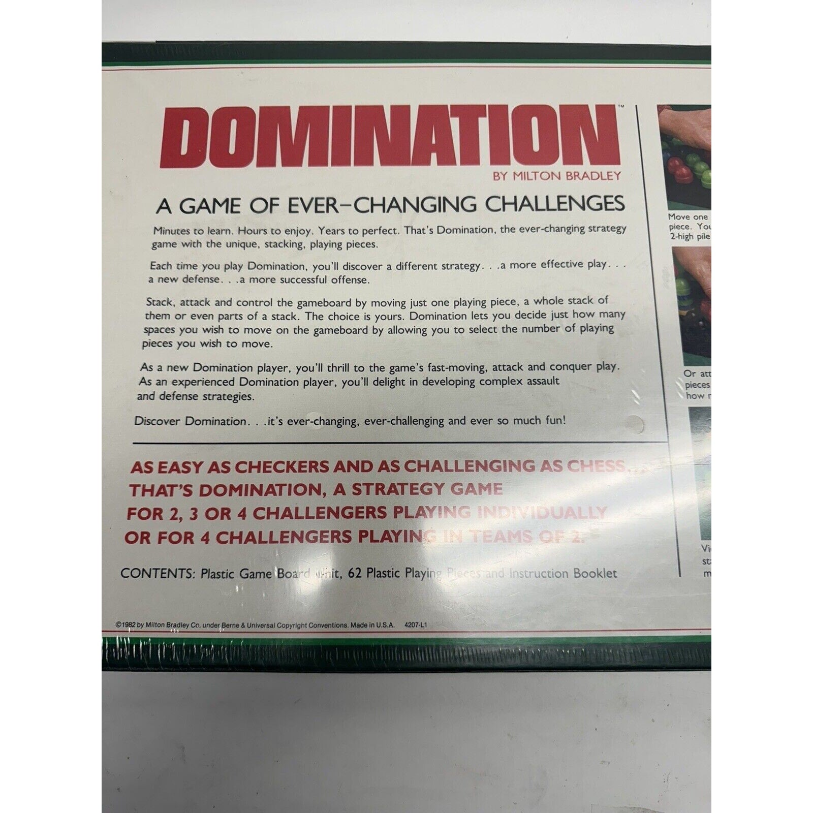 VINTAGE FACTORY SEALED RARE DOMINATION BOARD GAME MILTON BRADLEY MB '80s 4207