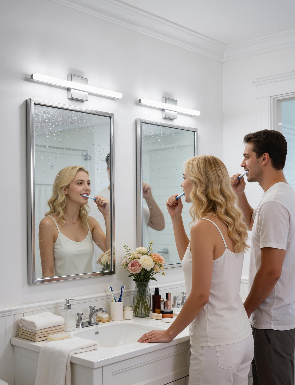 LED Vanity Lights Bar 24 Inch Bathroom Light Fixtures 14W IP44 over Mirror Lighting Indoor Wall Sconces Modern Cool White 6000K for Washroom