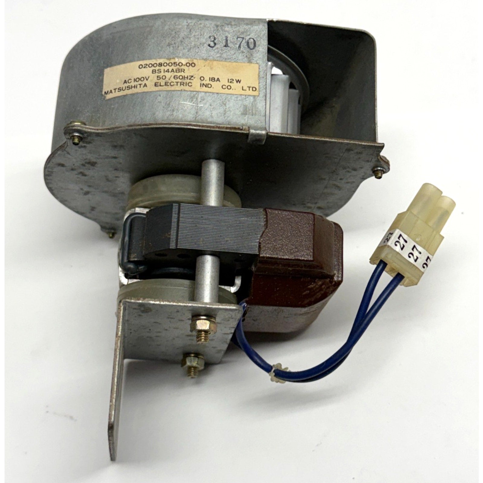 Vintage Matsushita Electric fan motor 020080050-00 BS 14ABR.