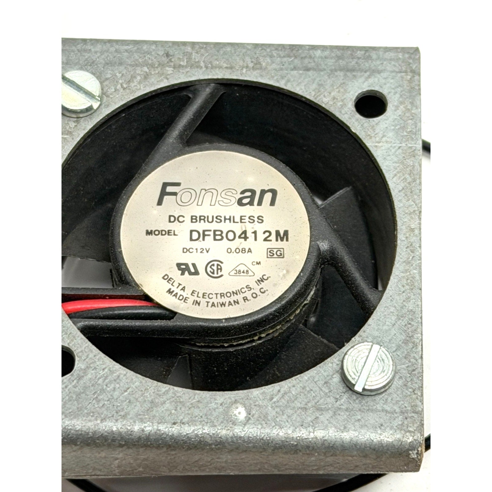 Vintage Delta Fonsan DFB0412M 12VDC Brushless Fans, 40mm x 40mm x 20mm, 2-Wire
