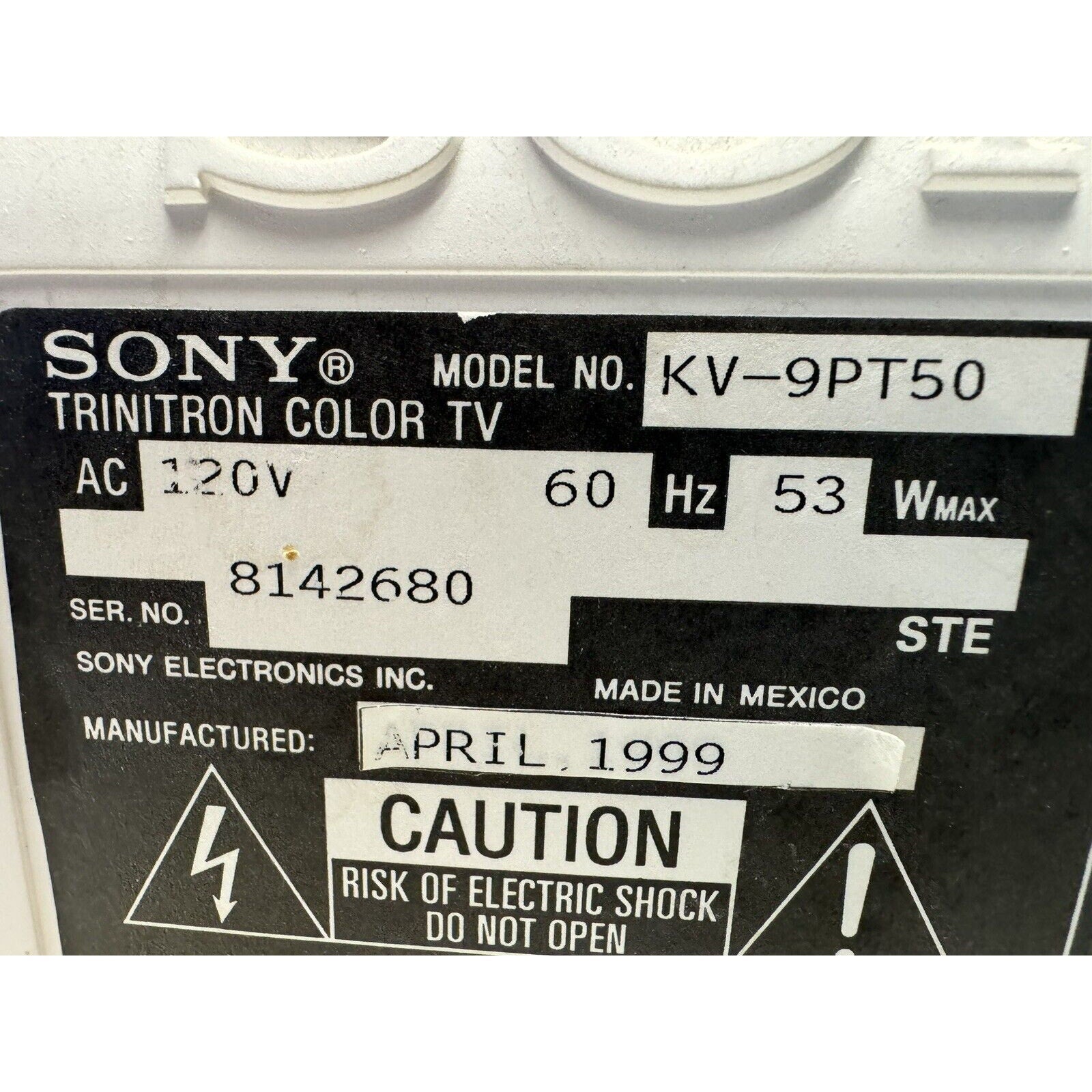 Vintage Sony Trinitron KV-9PT50 9" CRT Television TV Gaming : MINOR DAMAGE