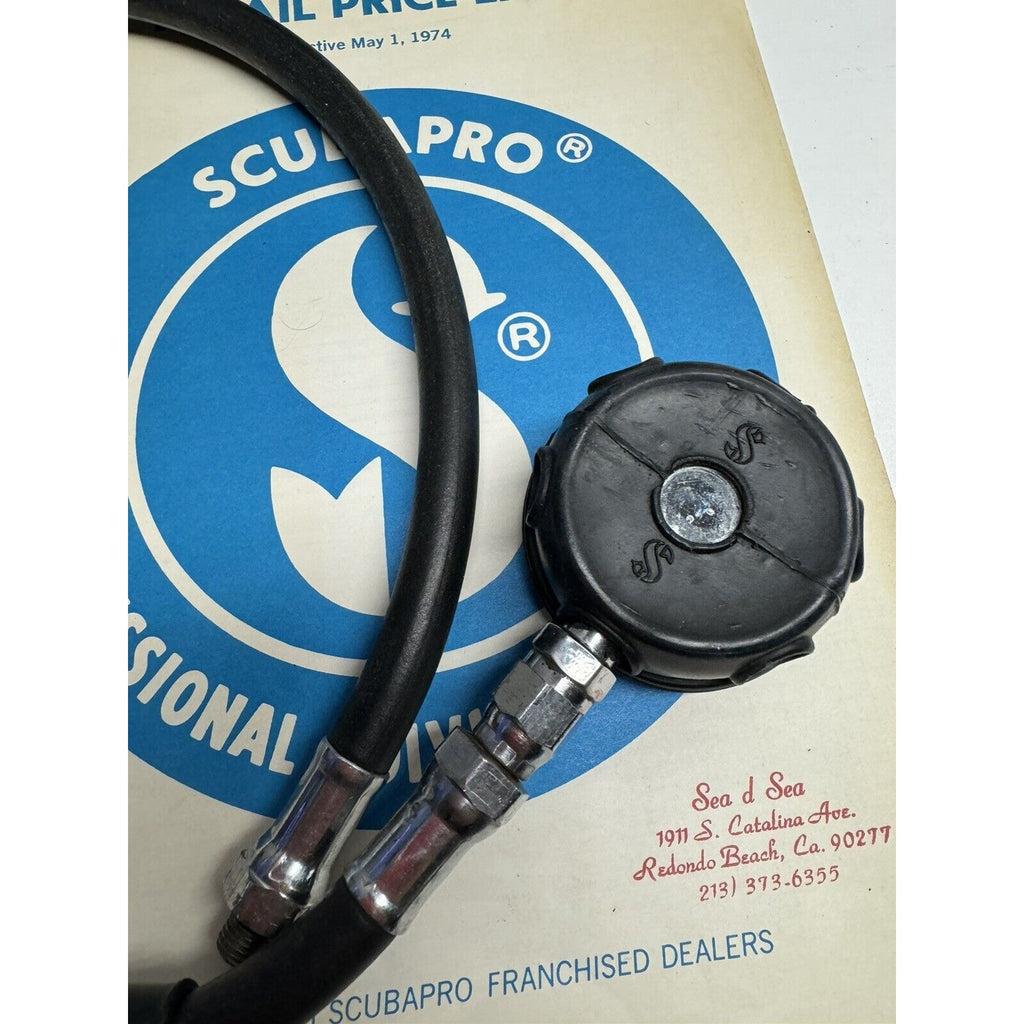 VINTAGE SCUBAPRO Pressure Gauge, Scuba Hose and a SeaQuest Dual Valve BCD infla