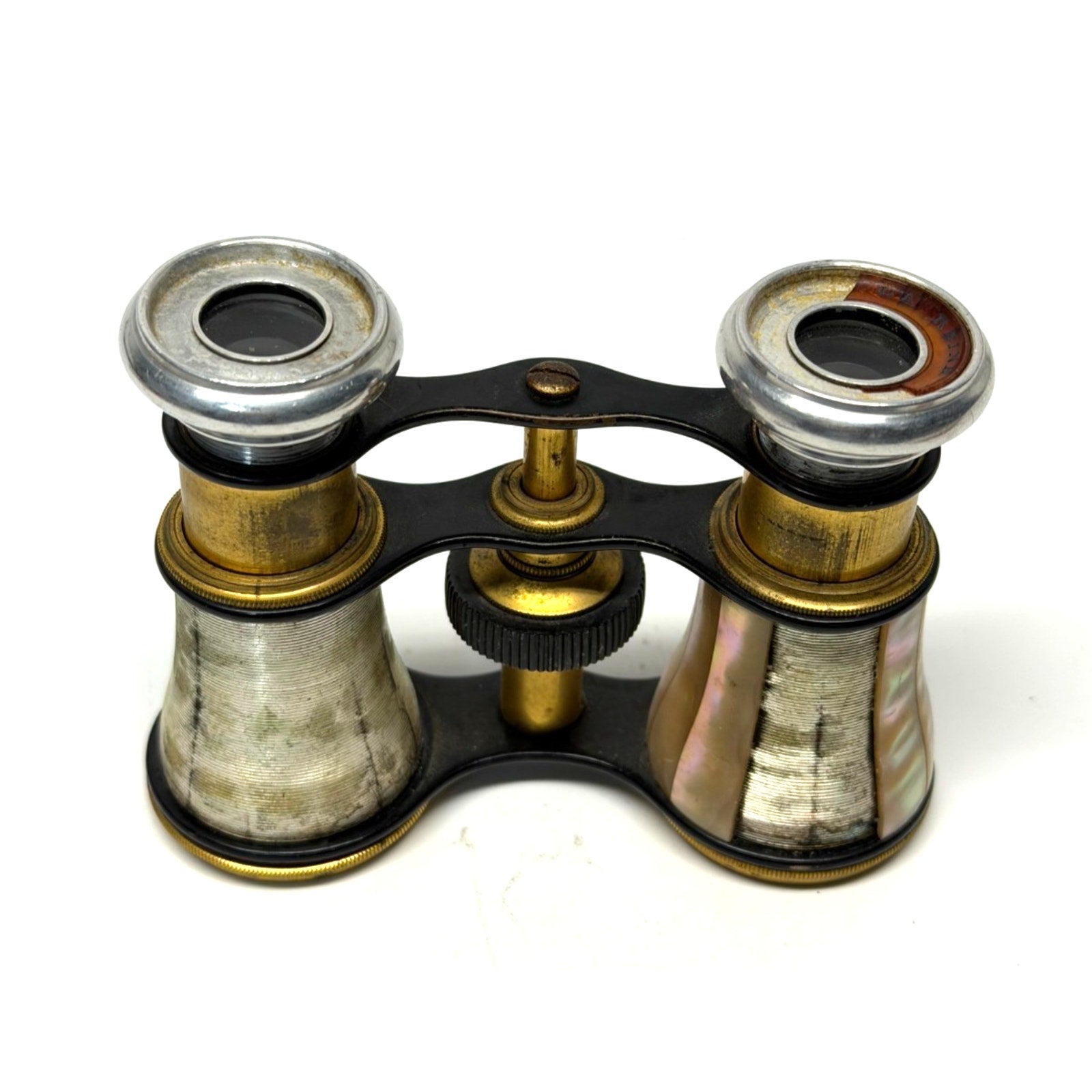 Antique Mother of Pearl Opera Glasses Brass Theater Binoculars Vintage