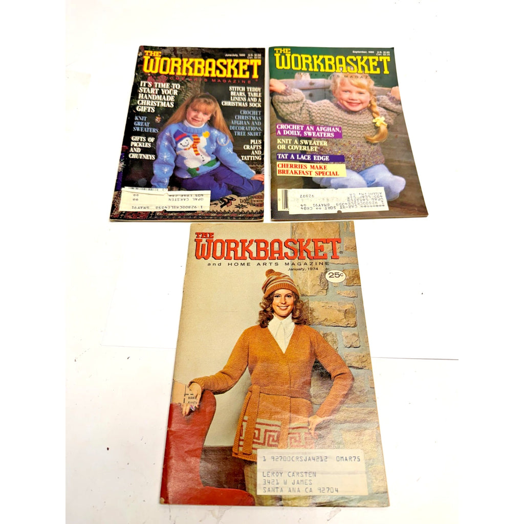 Vintage Lot of 3 Vintage The Workbasket Magazines 1974 & 1990