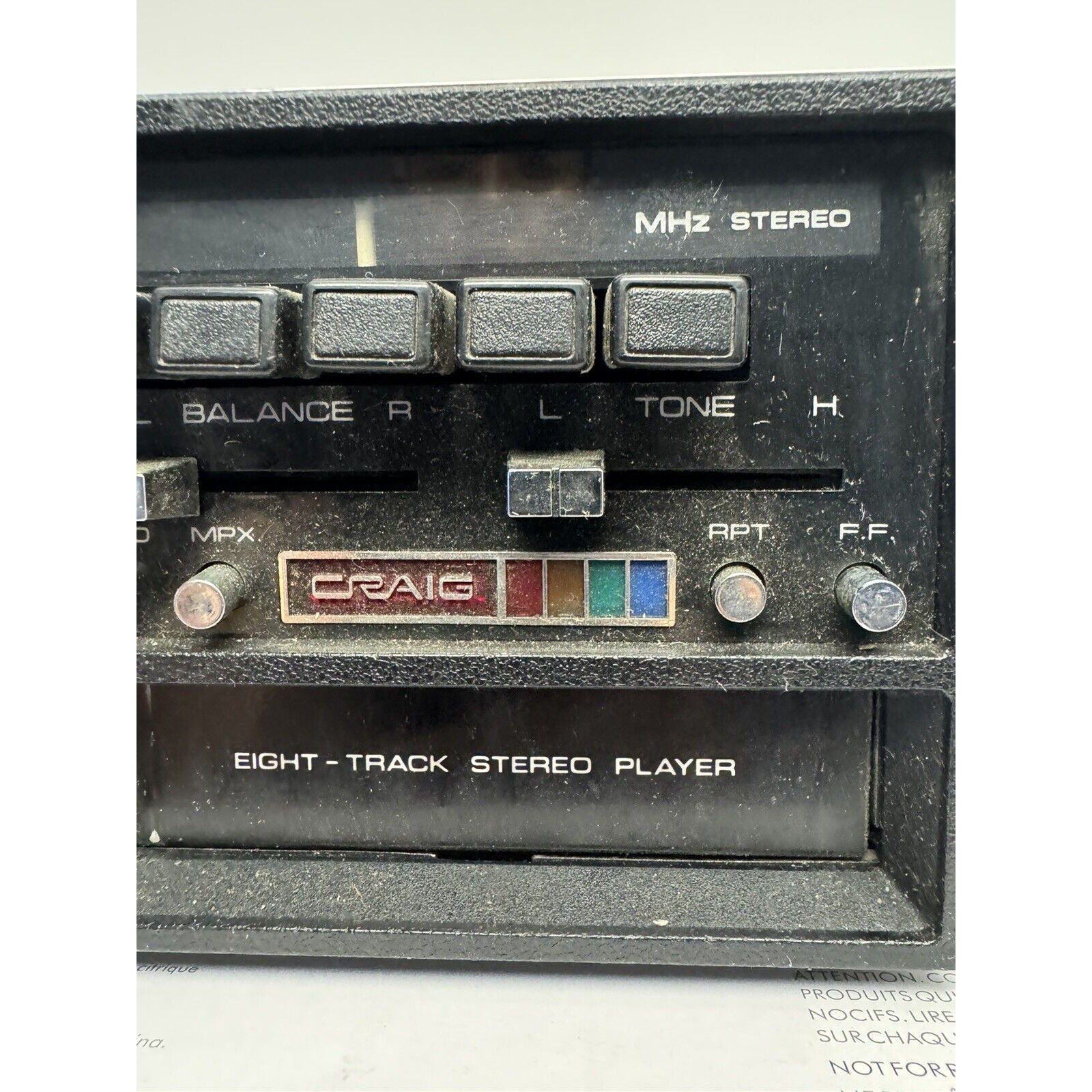 VINTAGE Craig Powerplay 3142 8-Track Stereo Slide Mount Tape Player JAPAN WORKS!
