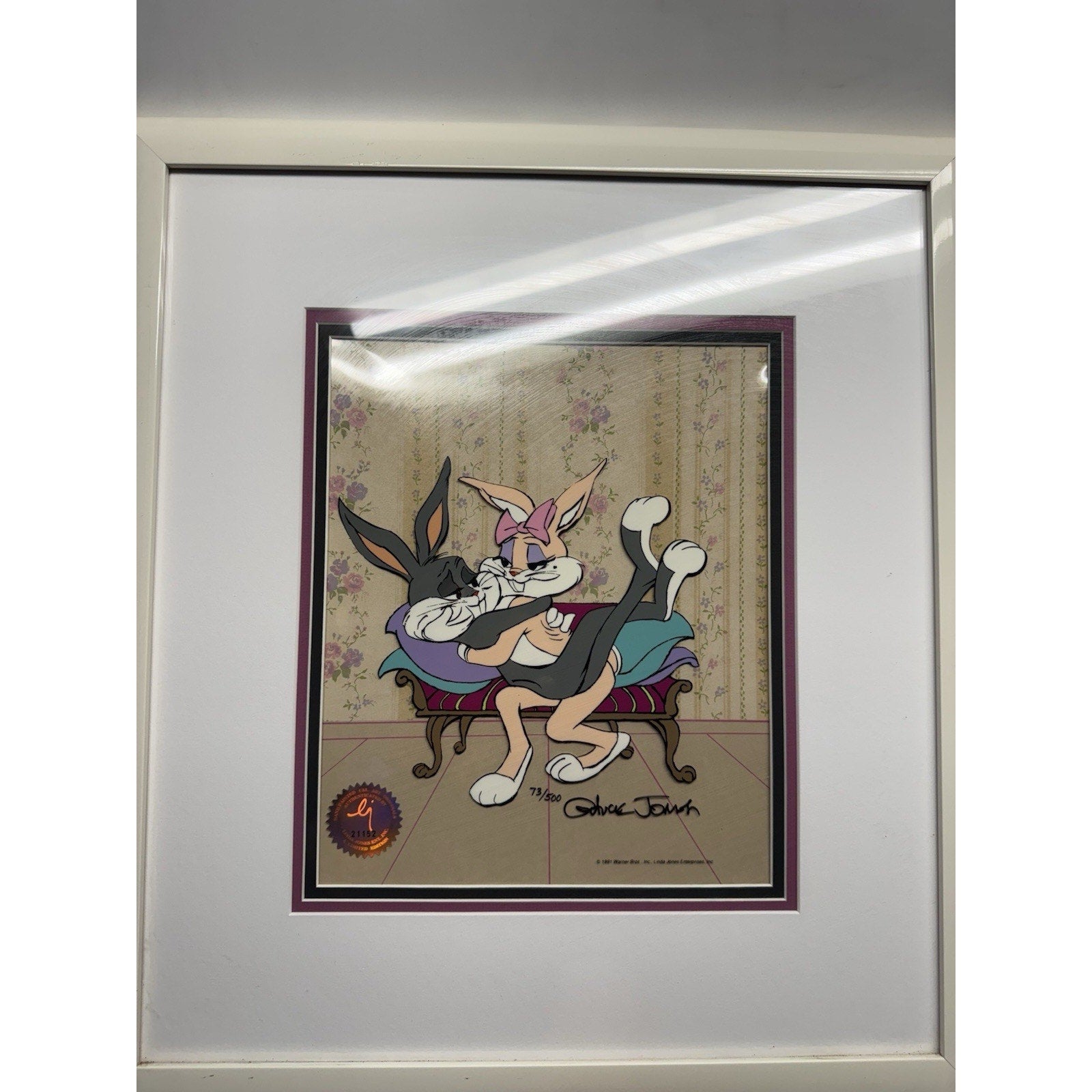 VTG Limited Edition Bugs Bunny And Honey LE Animation Cel Chuck Jones Signed