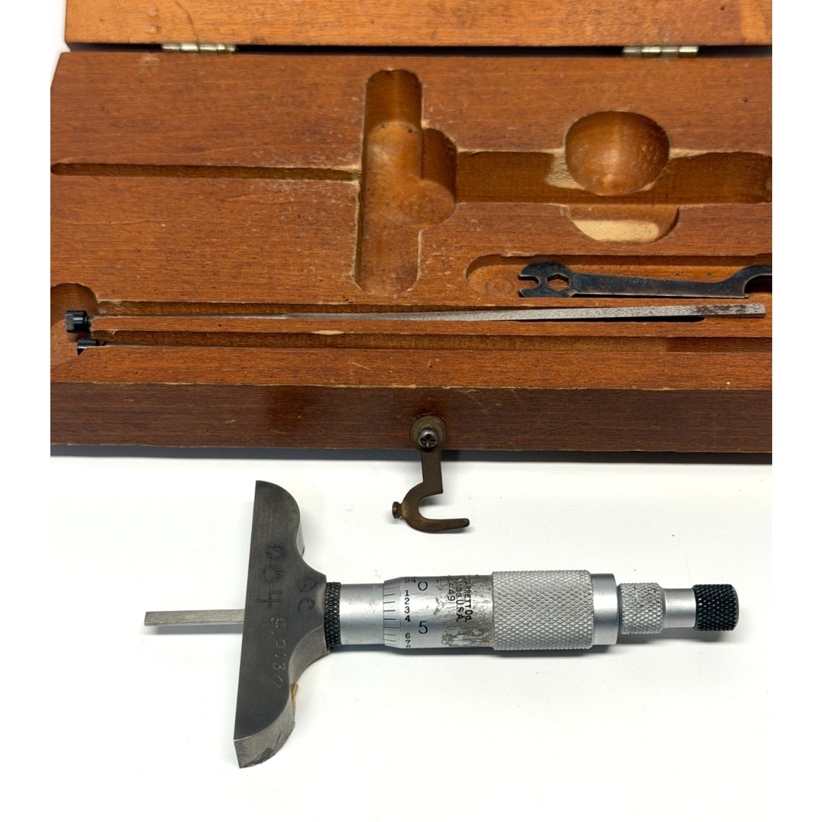 Vintage Starrett No. 449 Blade Depth Micrometer Set w/ Case