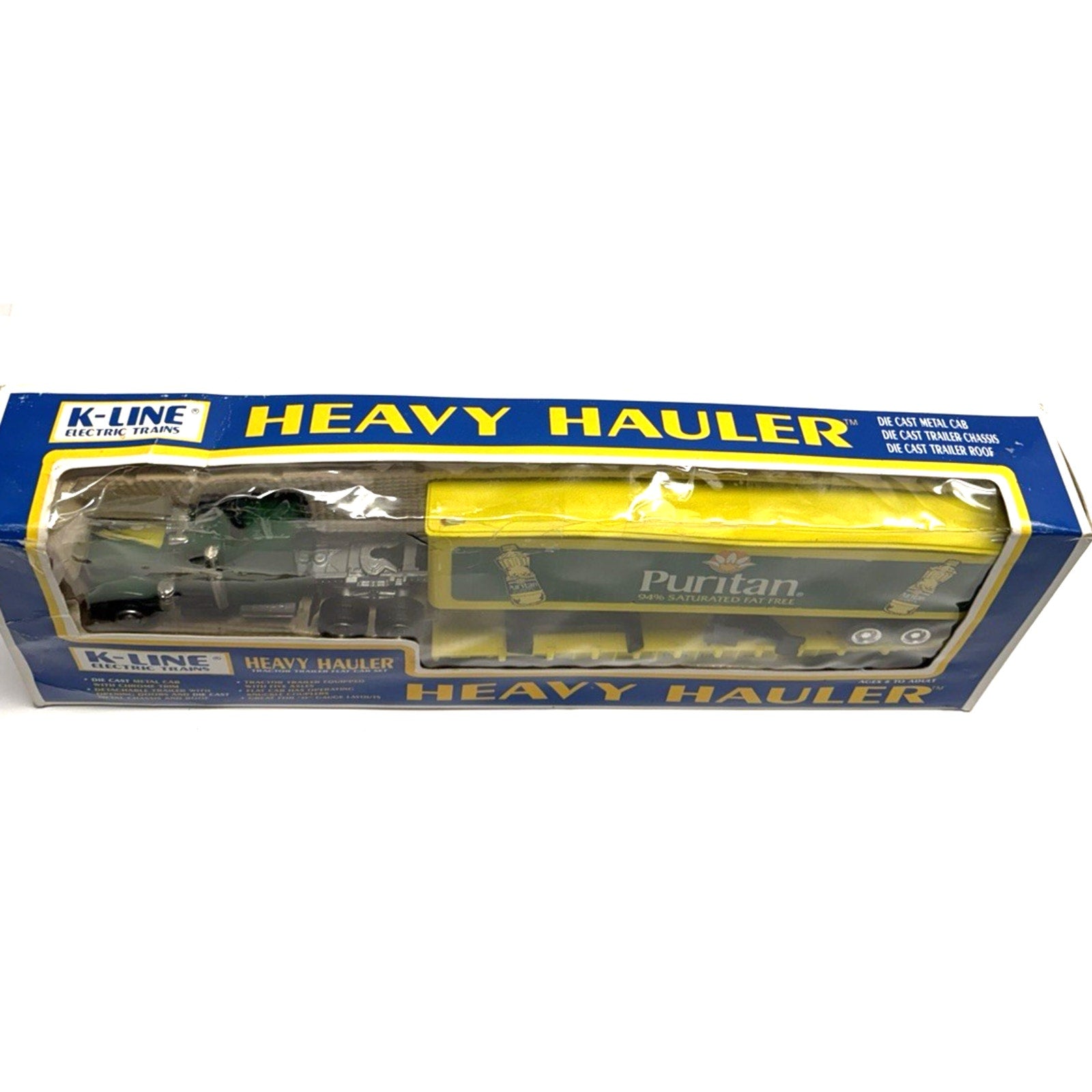 VINTAGE NOS K-LINE O Gauge Heavy Hauler Puritan Tractor Trailor On Flatcar 22050