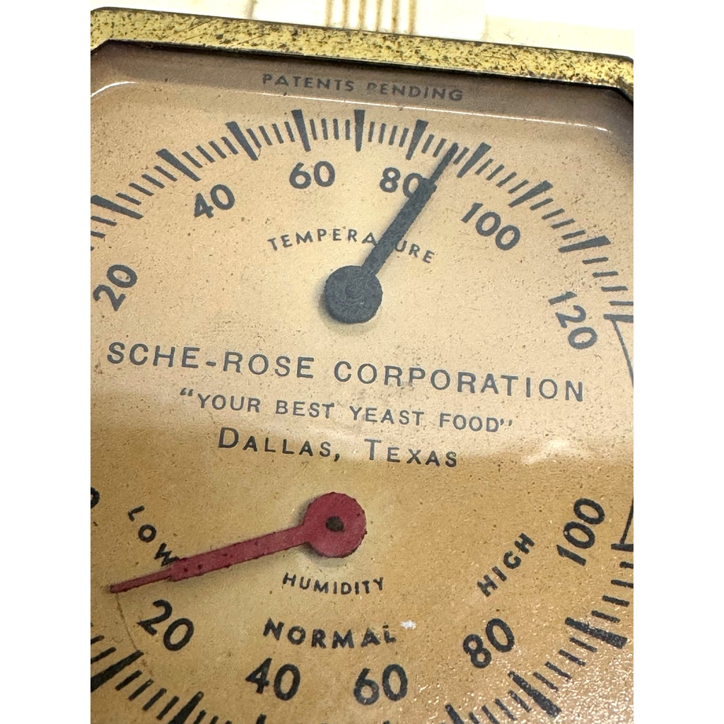 Vintage Sche-Rose Co. Indoor Humidiguide and Thermometer #5504