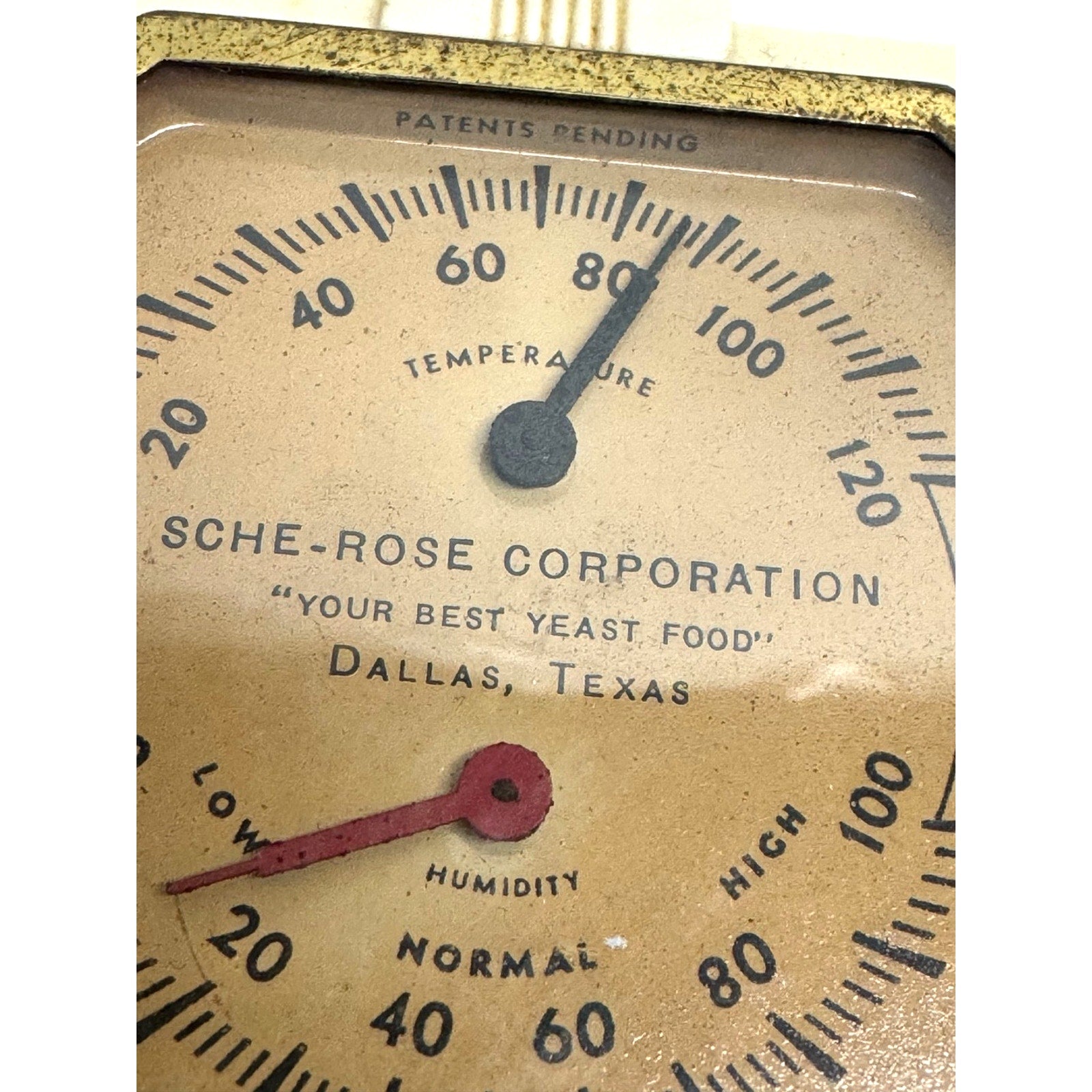 Vintage Sche-Rose Co. Indoor Humidiguide and Thermometer #5504